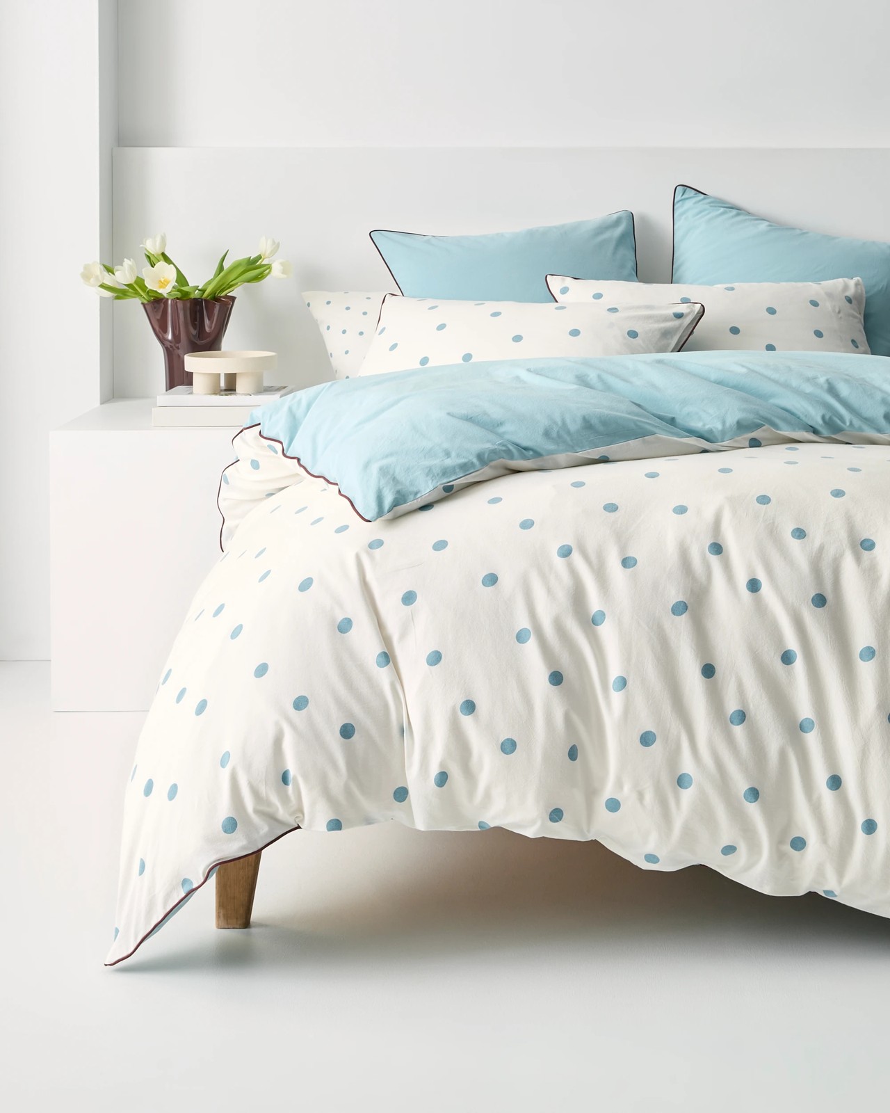 Arlo Polka Dot Stonewash Cotton Quilt Cover Set - Sea Angel 2 of 5