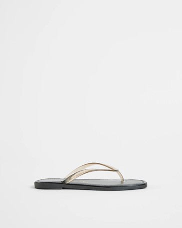 Genuine Leather Square Toe Thongs