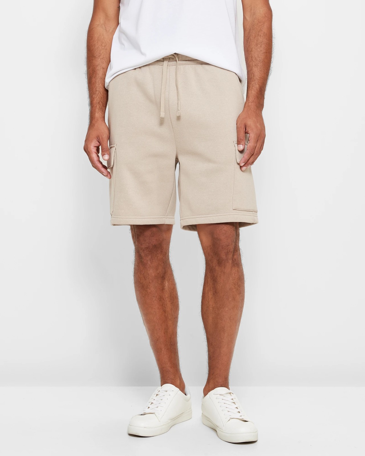 Fleece Cargo Shorts - Stone