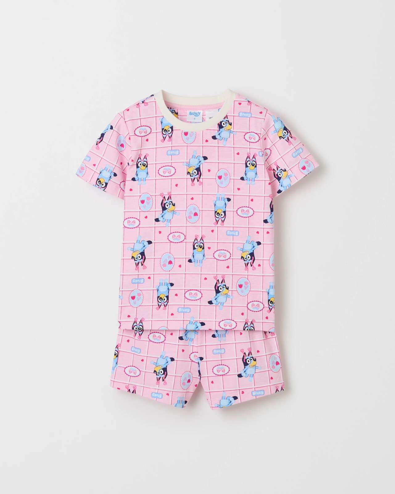 Bluey Australian Cotton 2 Pack Top & Shorts Younger Girls Pyjama Set 4 of 5