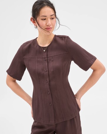 Summer Twill Seam Detail Shirt - Preview