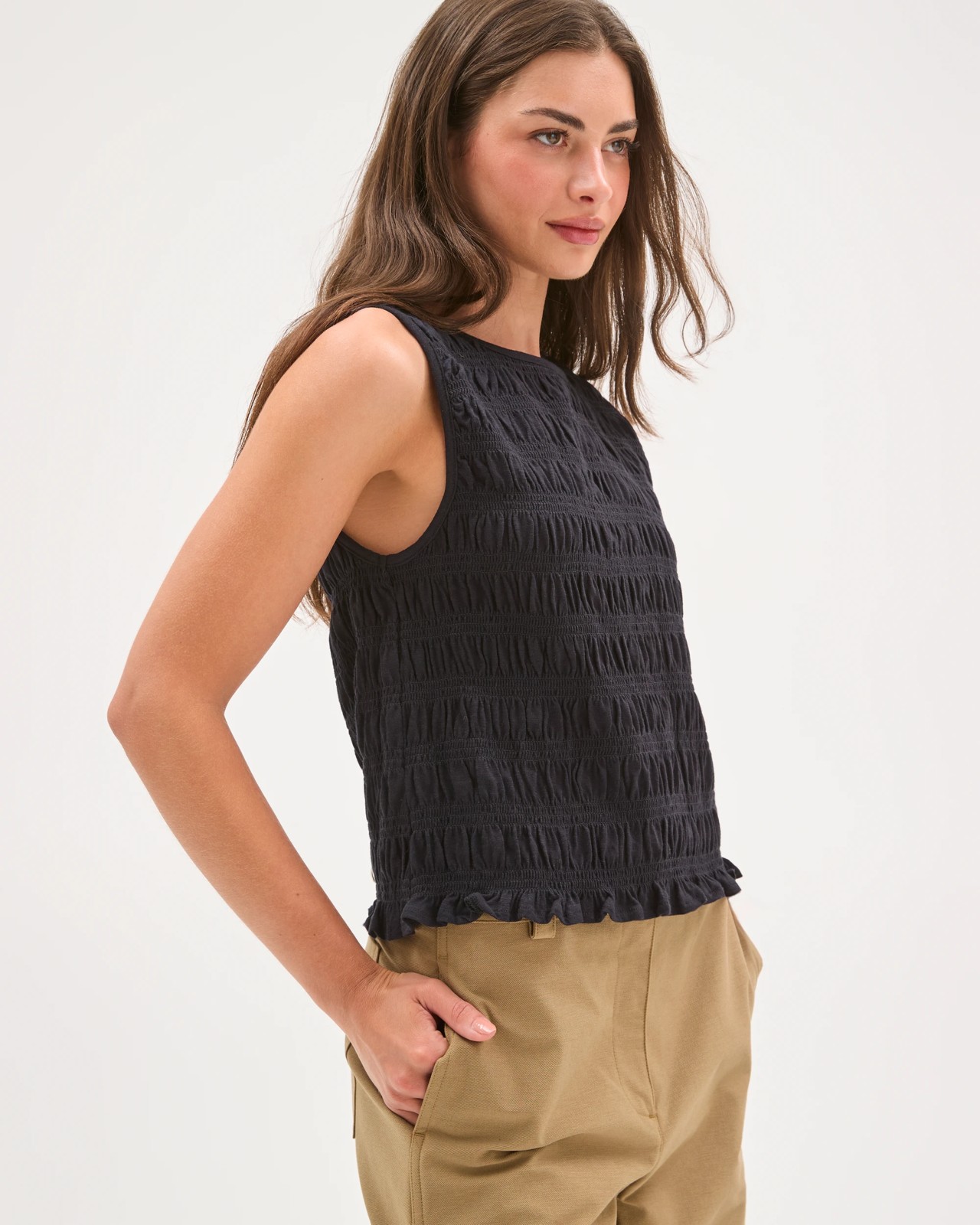 Petites Australian Cotton Shirred Tank Top 4 of 5