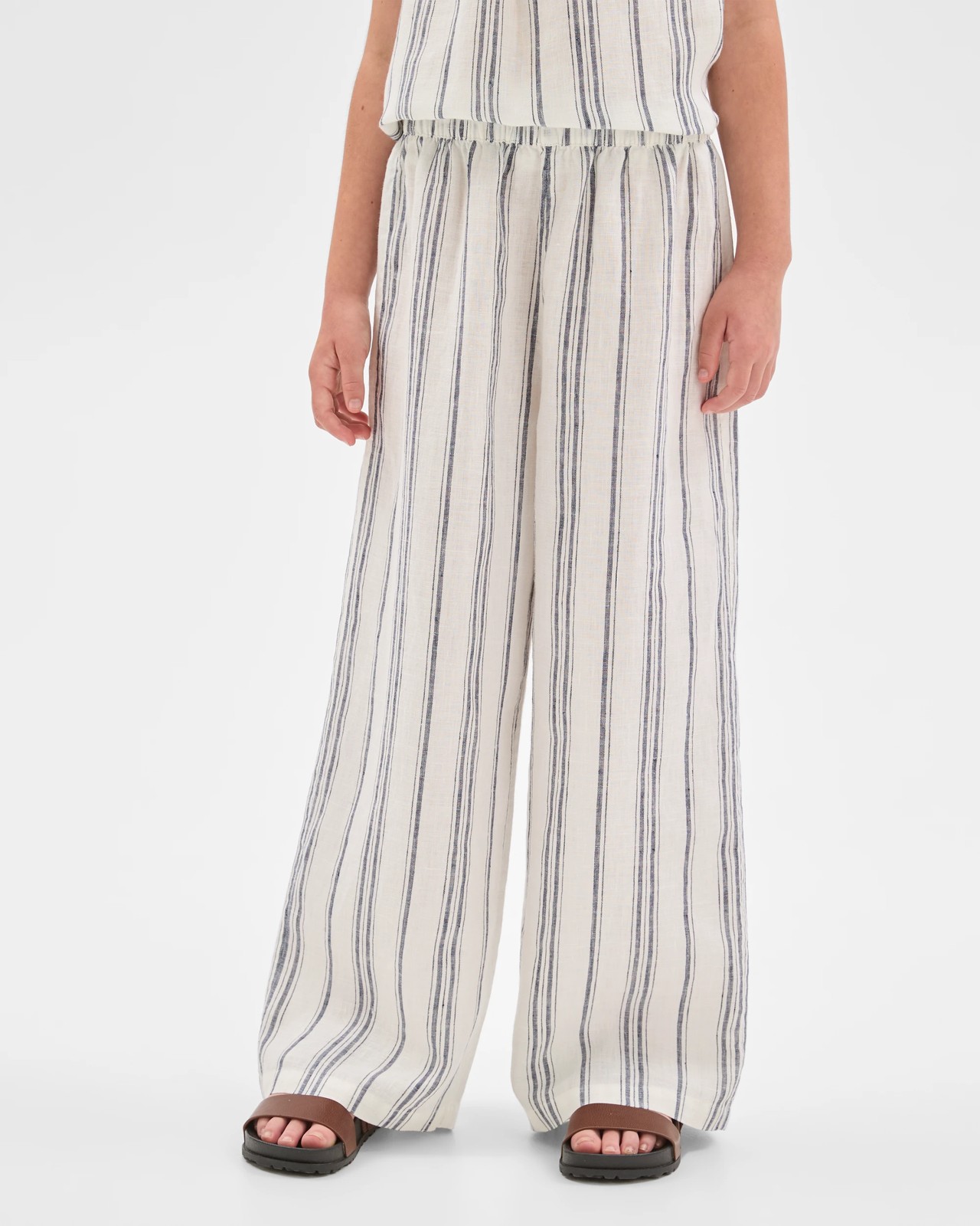 European Linen Wide Leg Pants - Stripe 2 of 6