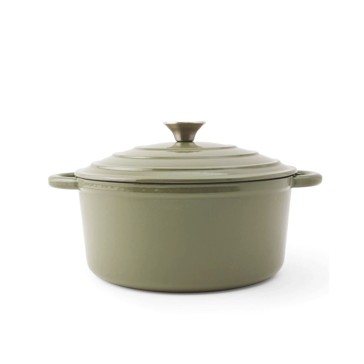 Anko 5L Cast Iron Casserole - Green