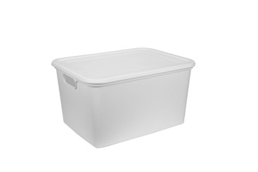 Anko 75L Ribbed Storage Tub - White