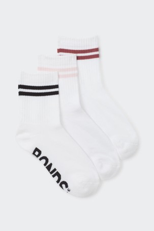 Bonds 3 Pack Logo Stripe 1/2 Crew Socks