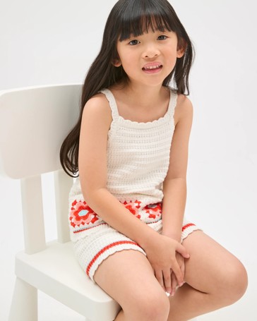 Australian Cotton Crochet Tank Top and Shorts Set