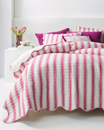 Esther Stripe Quilted Coverlet Set