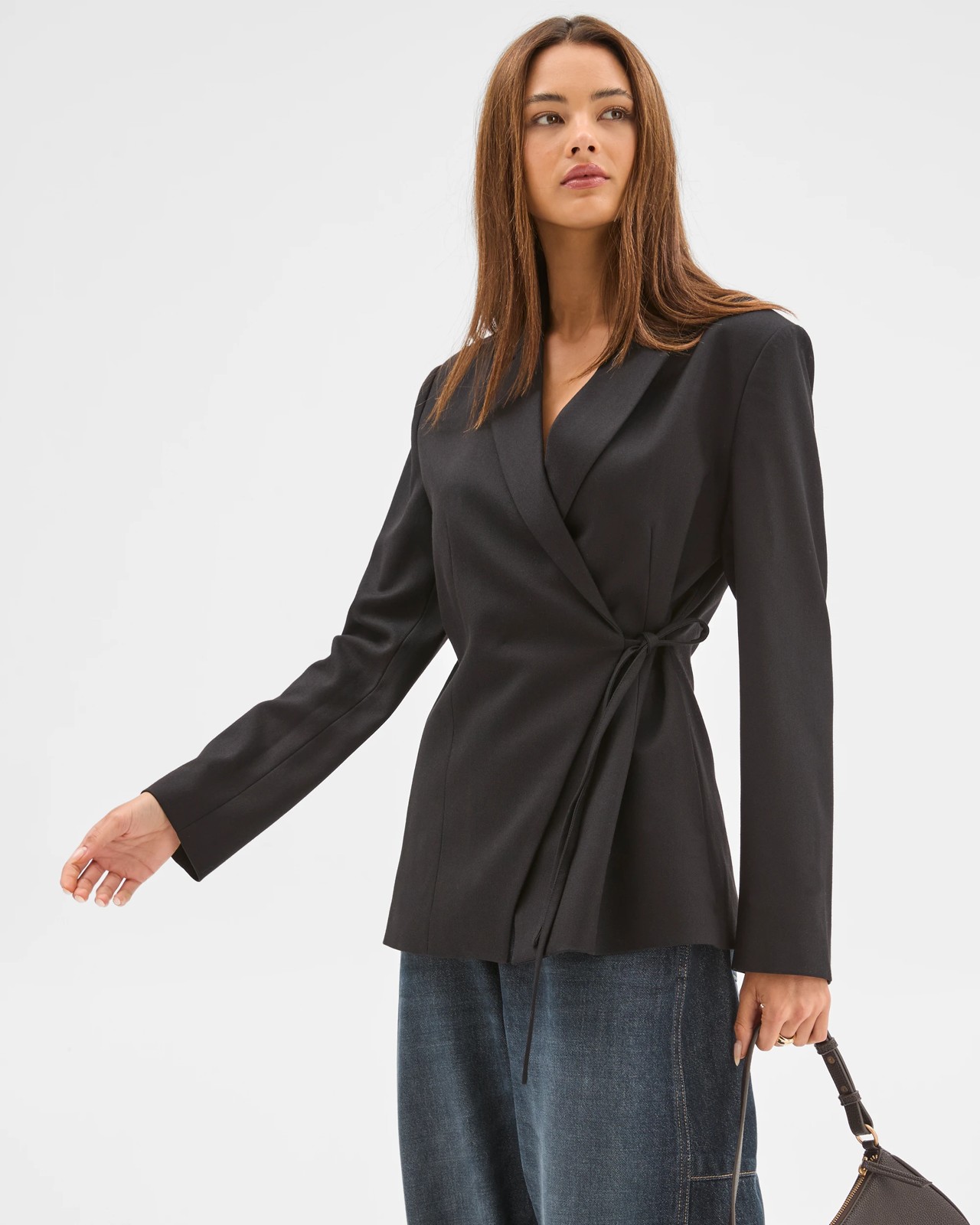 Lily Loves Wrap Tie Detail Blazer - Black 4 of 5