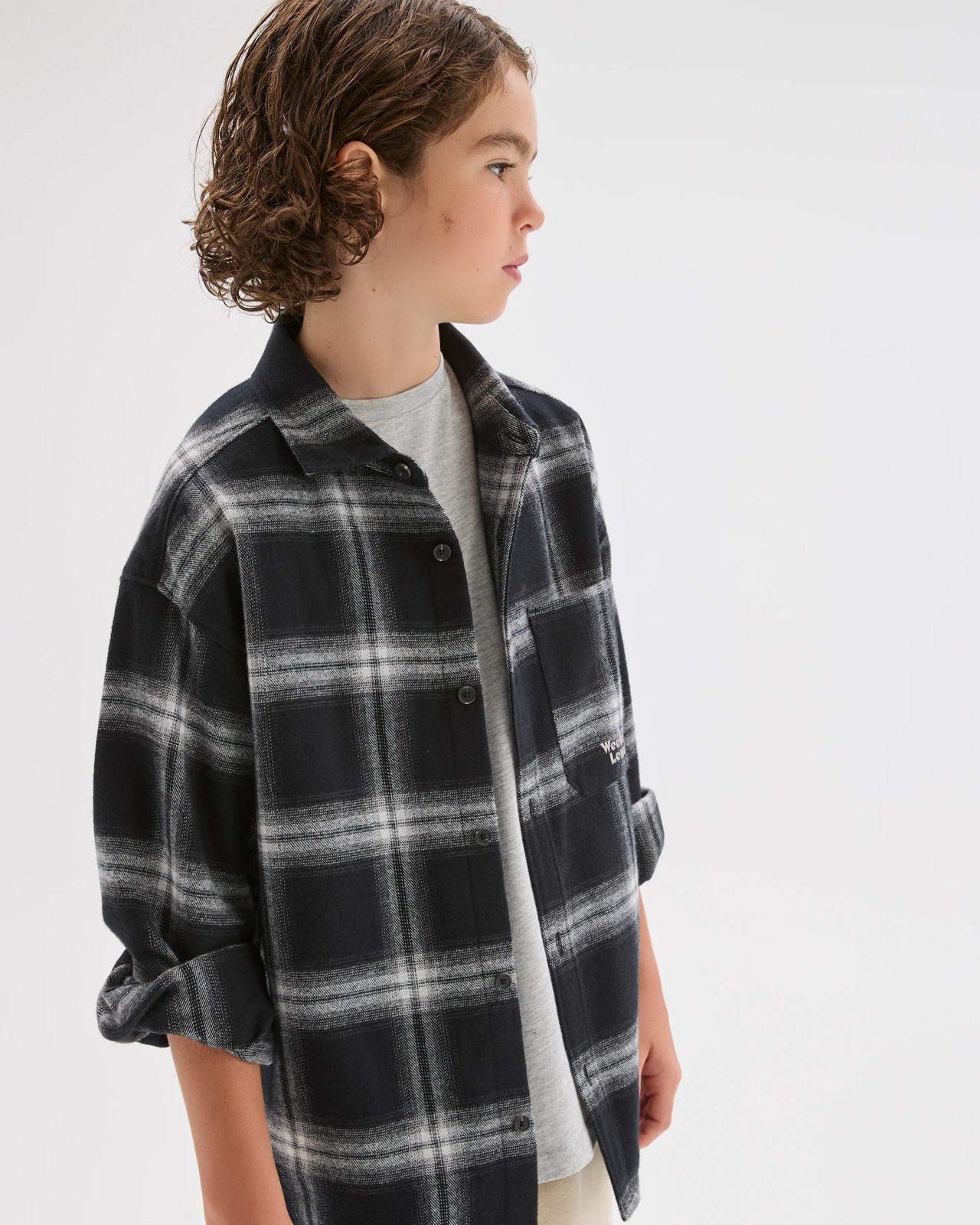 Australian Cotton Long Sleeve Check Shirt - Black 2 of 5