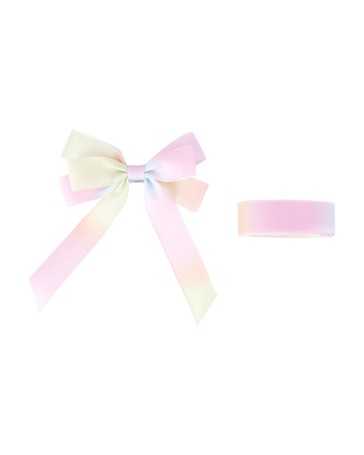 2 Piece Fabric Bow and Ribbon Set, Ombre - Anko