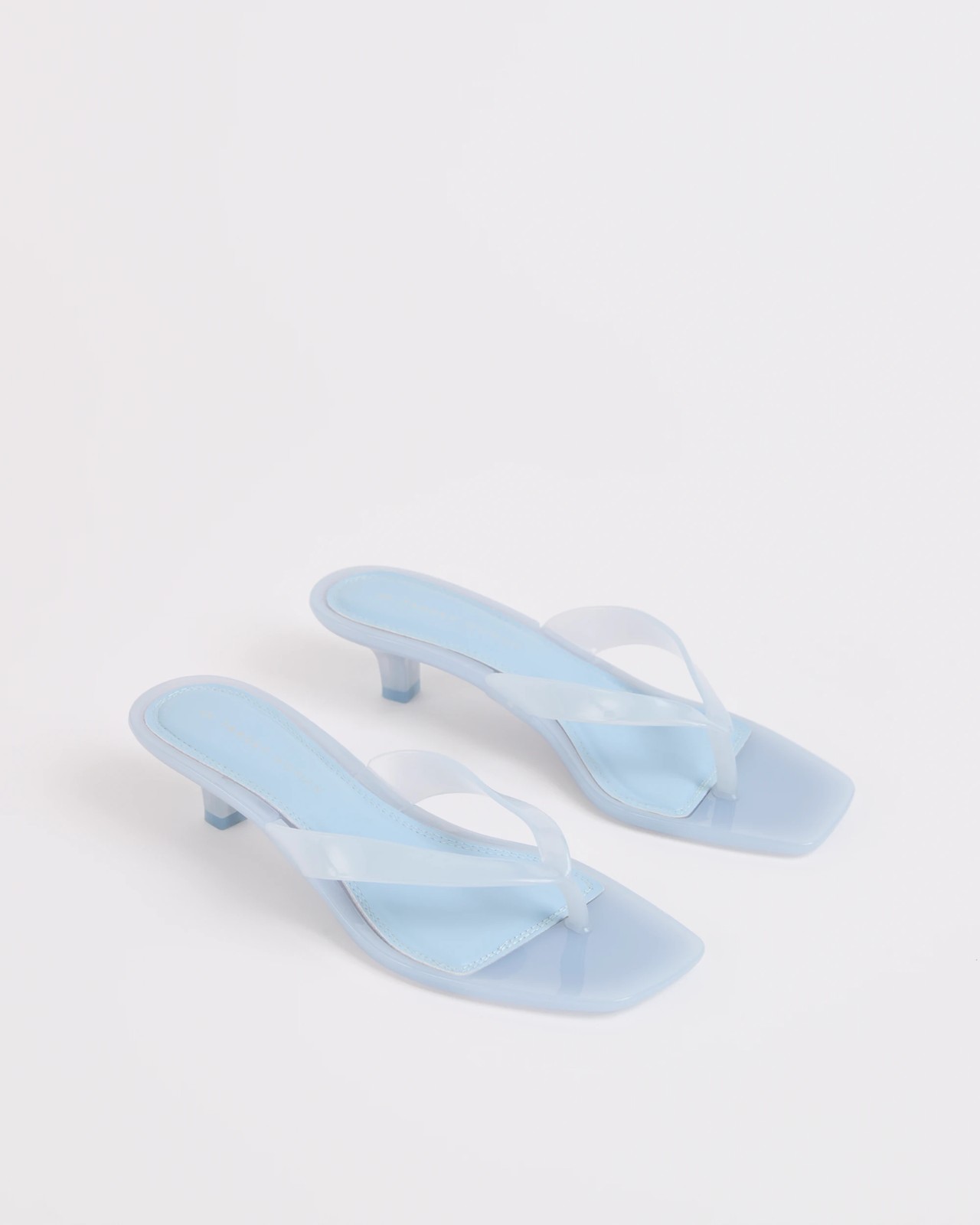 Heeled Jelly Thongs - Blue / Clear 2 of 3