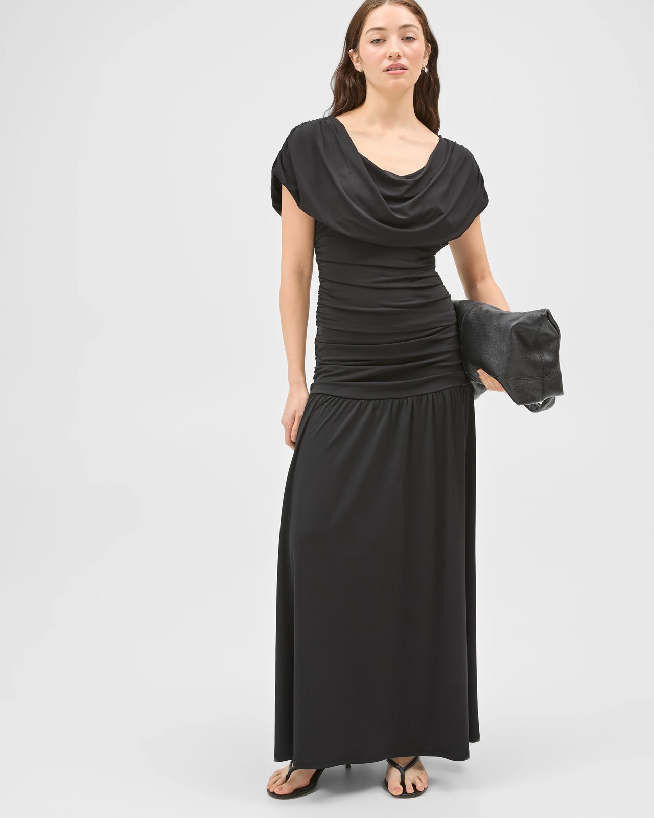Lily Loves Drape Maxi Skirt - Black 2 of 5