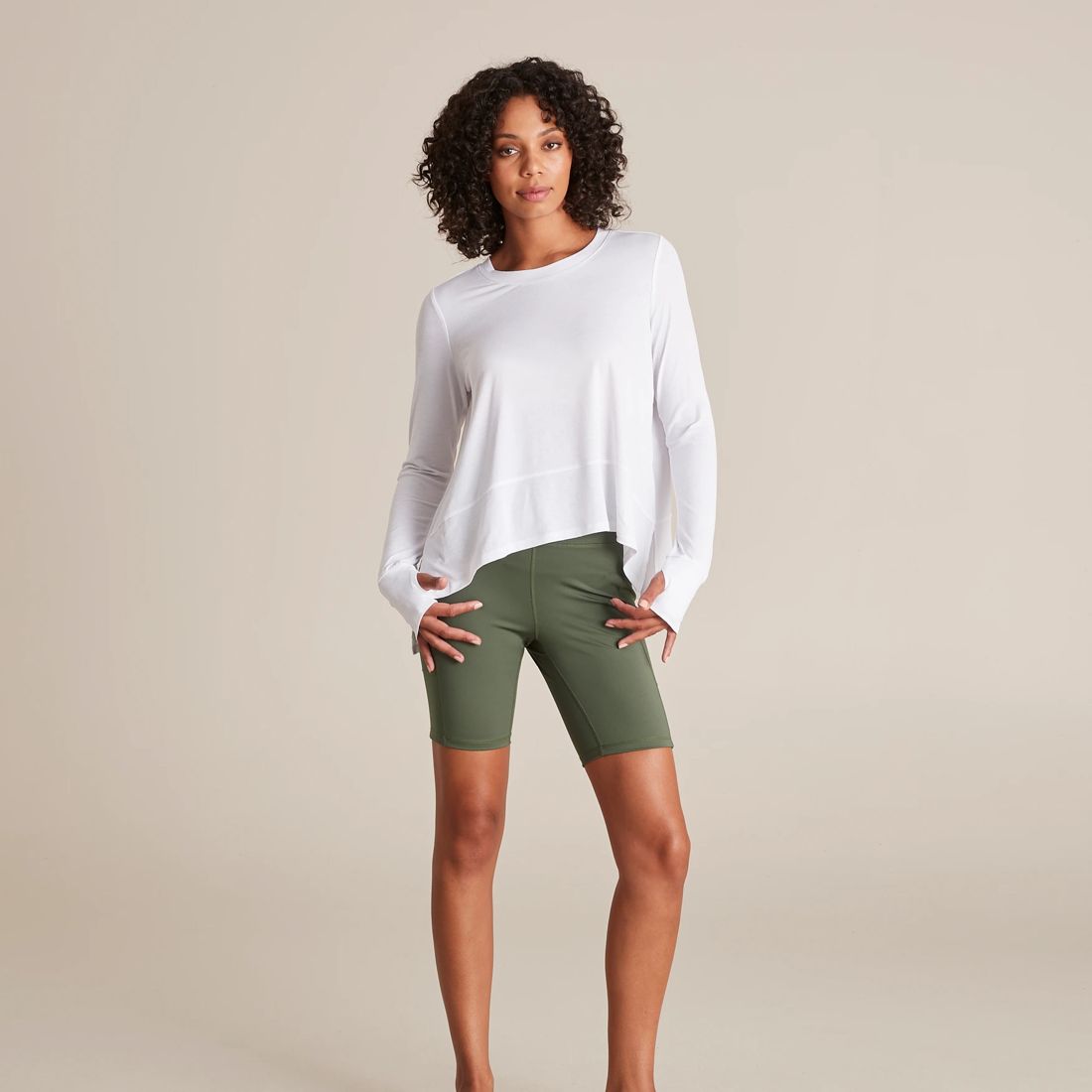 Active Long Sleeve Flowy Top White Target Australia