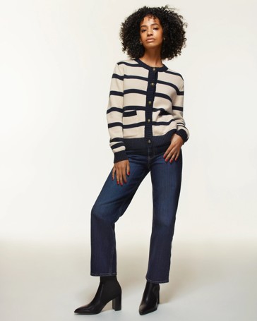 Petites Straight Ankle Length Denim Jeans - Alexa