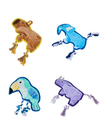 Anko Flat Rope Plush Pet Toy- Assorted