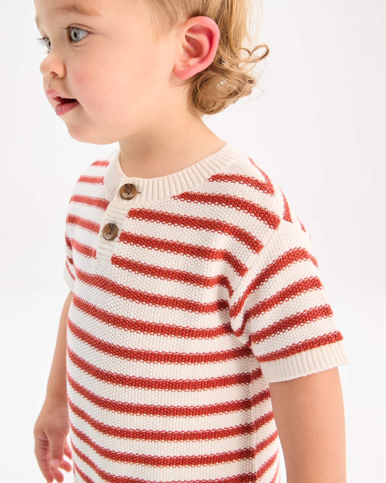 Baby Organic Cotton Knit Romper 3 of 5