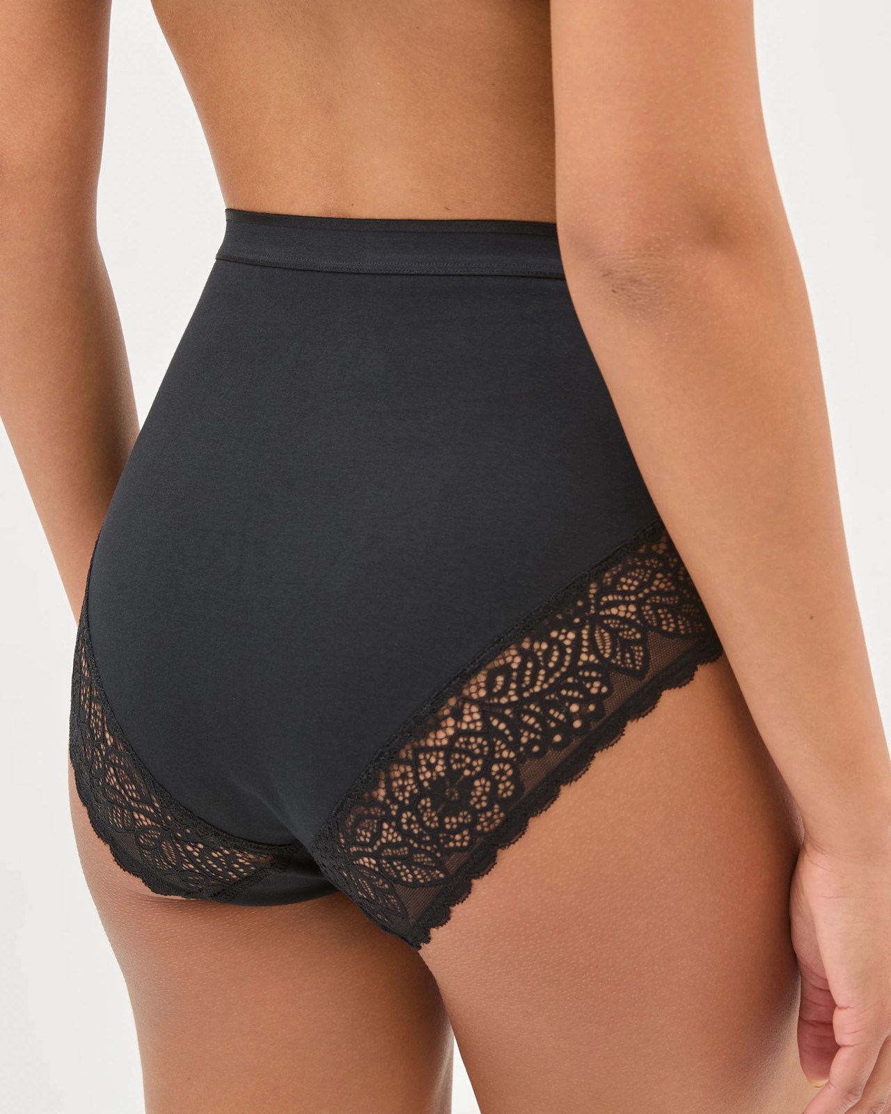Australian Cotton Blend 2 Pack Luna Lace Light Shaping Full Briefs - Black 4 of 4