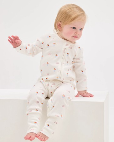 Baby Organic Cotton Rib Zip Footless Coverall