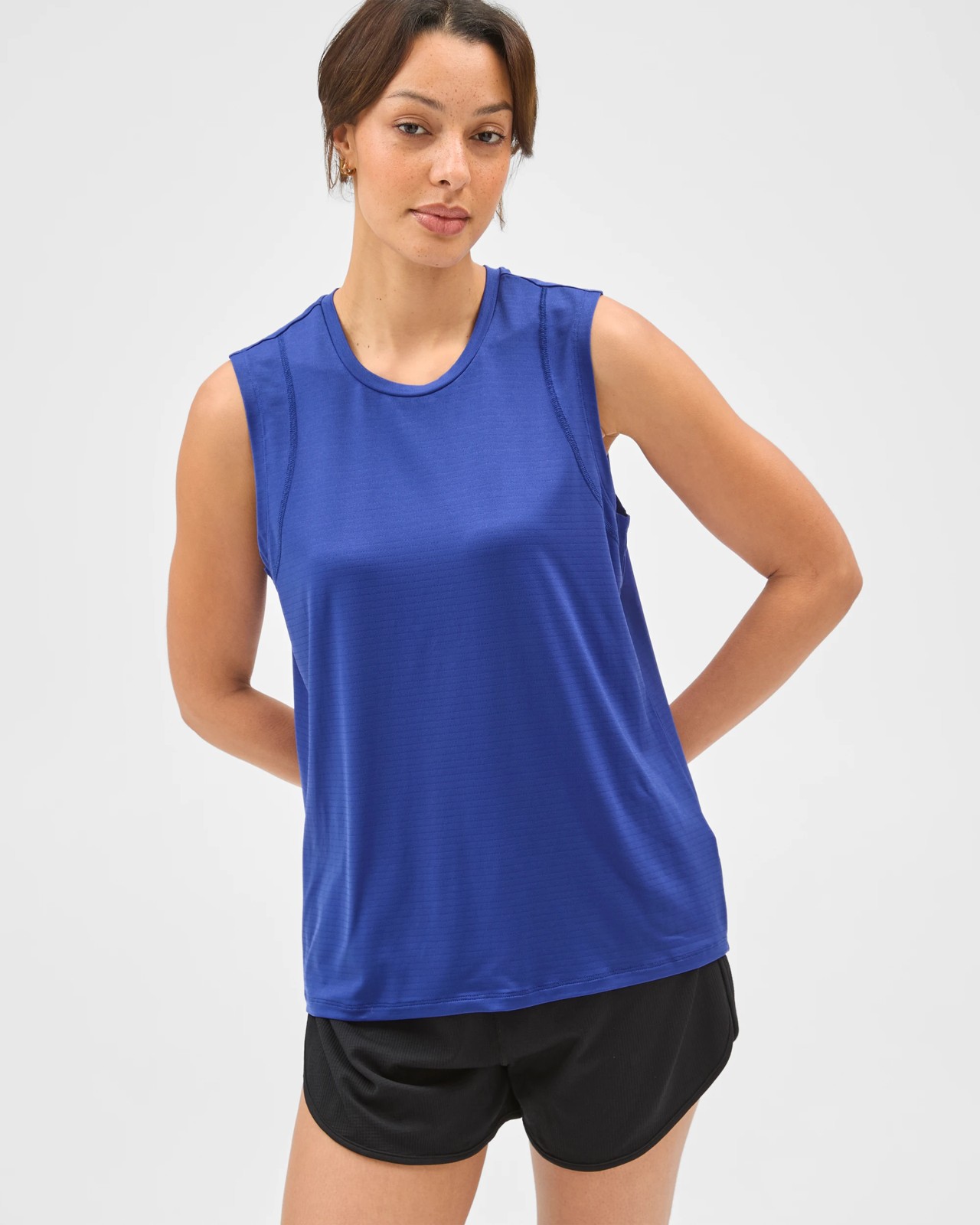 Active Performance Running Muscle Tank Top - Lapis 2 of 5