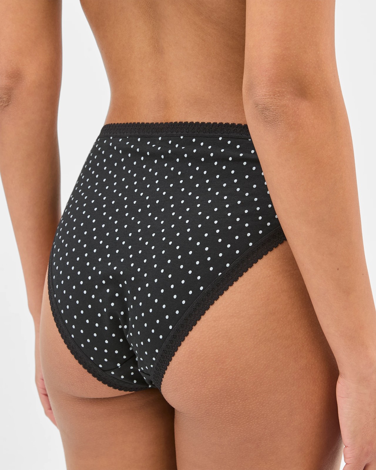 Australian Cotton 5 Pack Elevated High Cut Briefs - Black Spot Multi 4 of 4