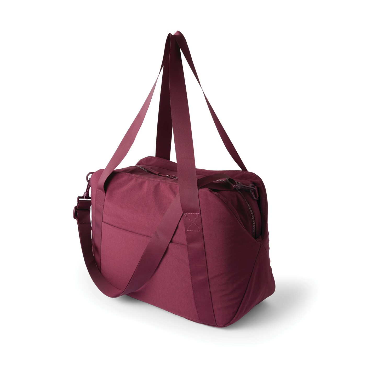 Nylon Travel Duffle Bag - Burgundy 2 of 5