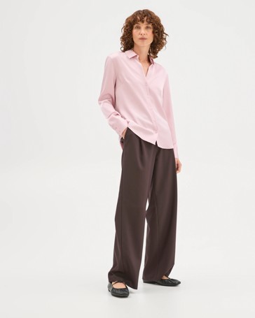 Preview Satin Long Sleeve Button Up Shirt