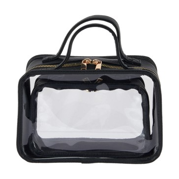 2 Piece Makeup Bags, Black - OXX Cosmetics
