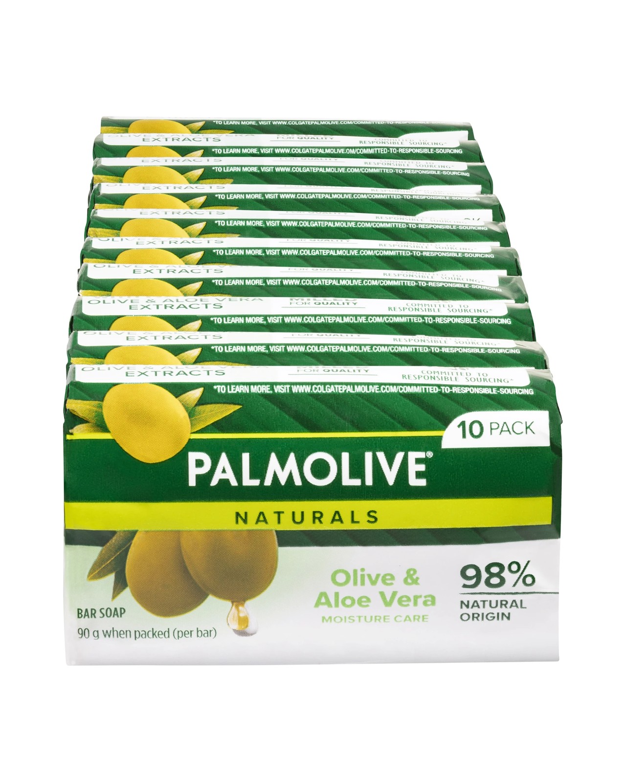 Palmolive Naturals Moisture Care Bar Soap, Olive & Aloe Vera - 10 Pack 2 of 6