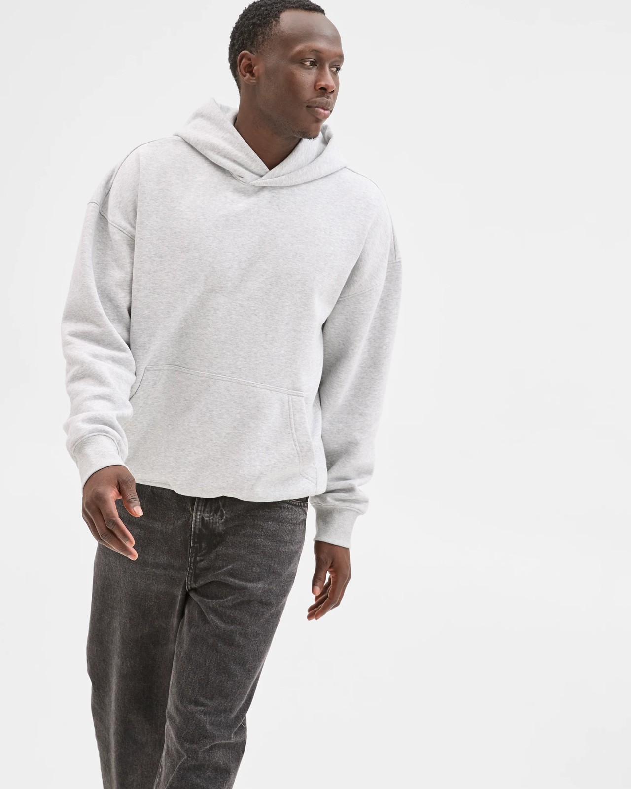 Commons Australian Cotton Blend Heavyweight Oversized Hoodie - Grey Marle 3 of 6