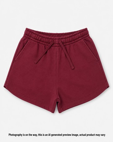 Australian Cotton Blend Curved Hem Fleece Shorts