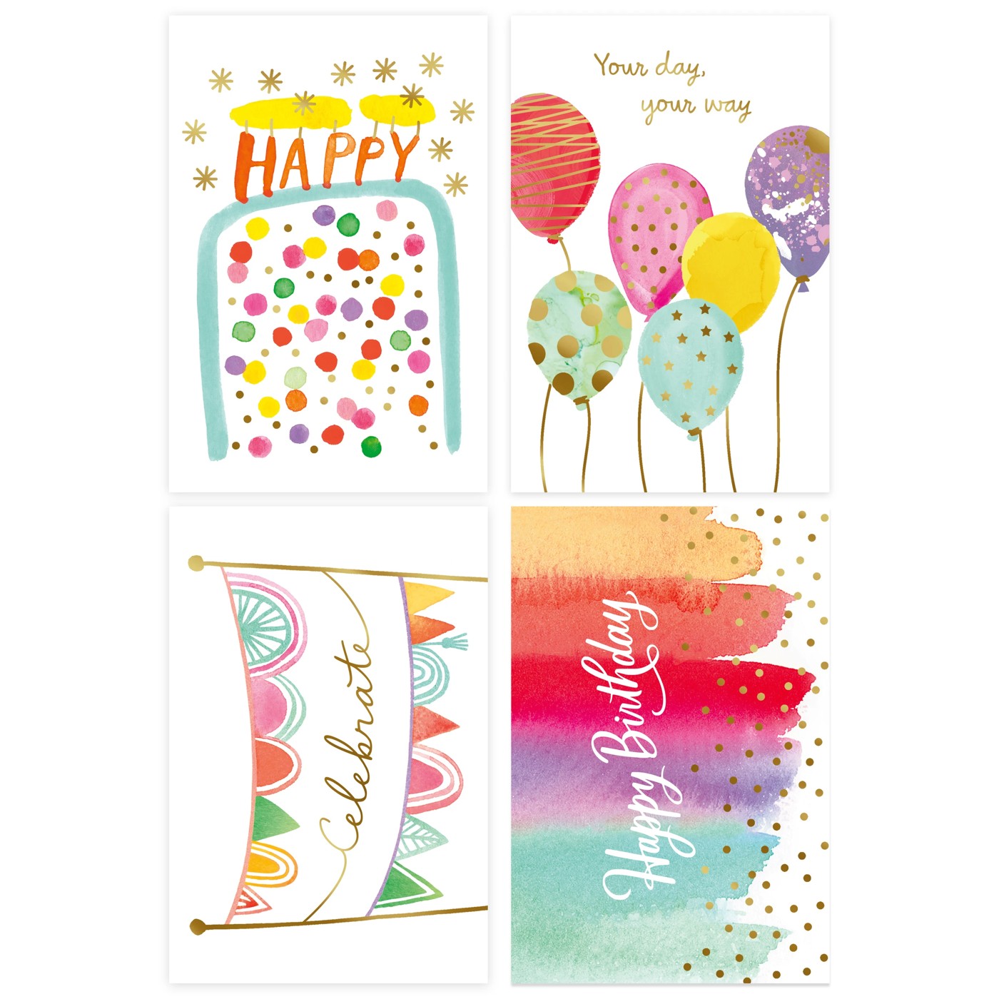 12 Pack Hallmark Birthday Cards - Watercolour 2 of 6