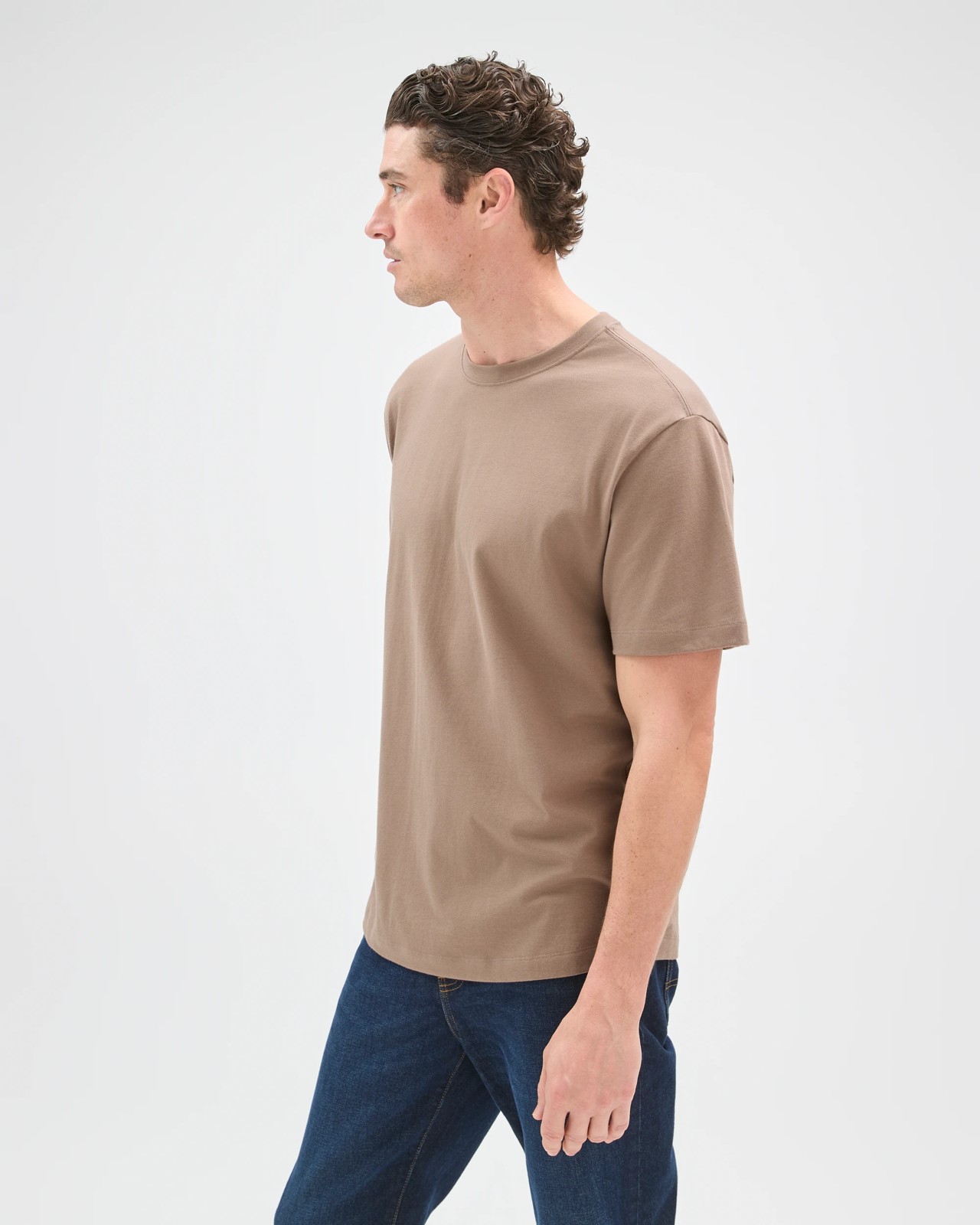 Australian Cotton Curved Hem T-Shirt - Falcon 5 of 6
