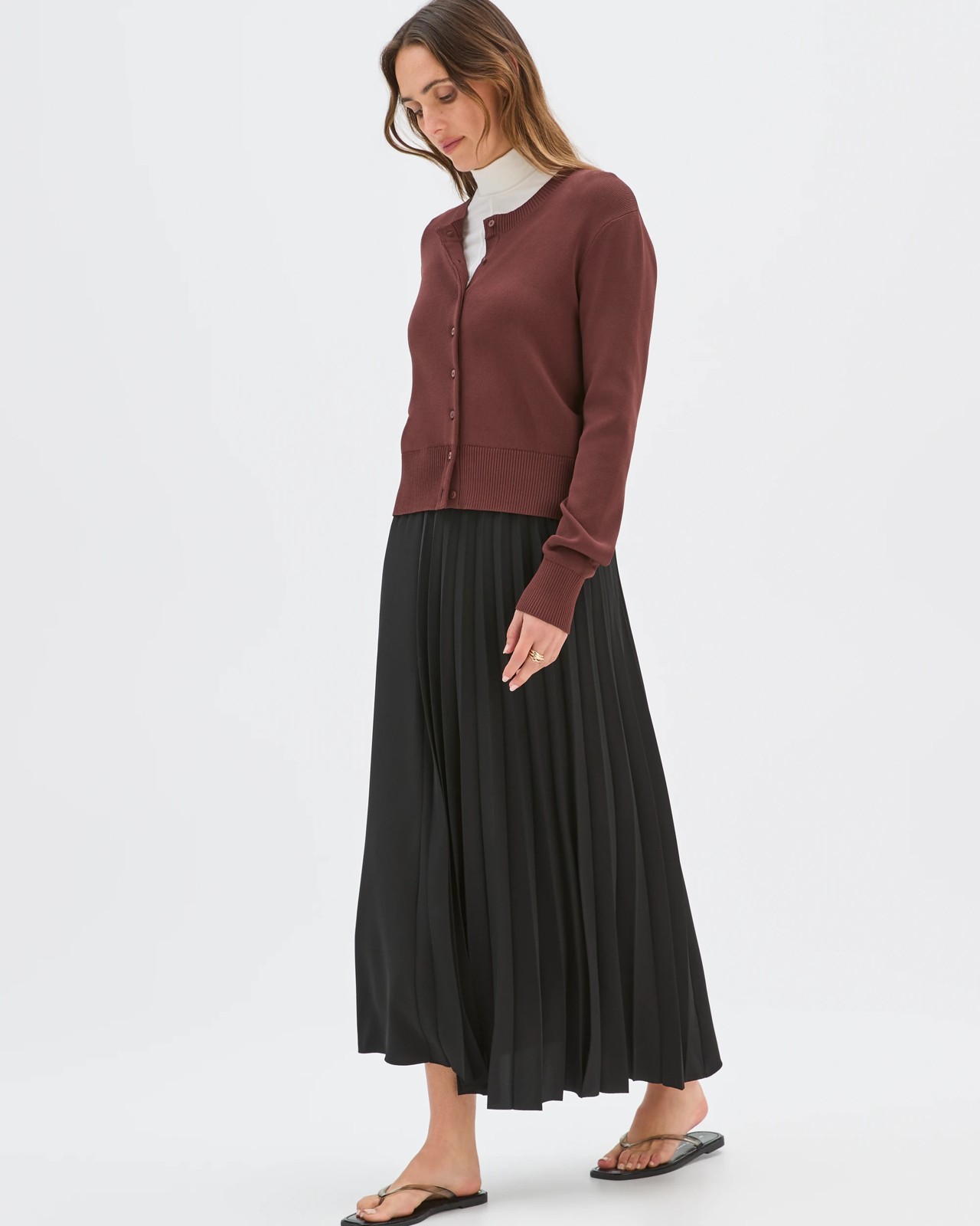 Preview Pleat Panel Midi Skirt 3 of 5