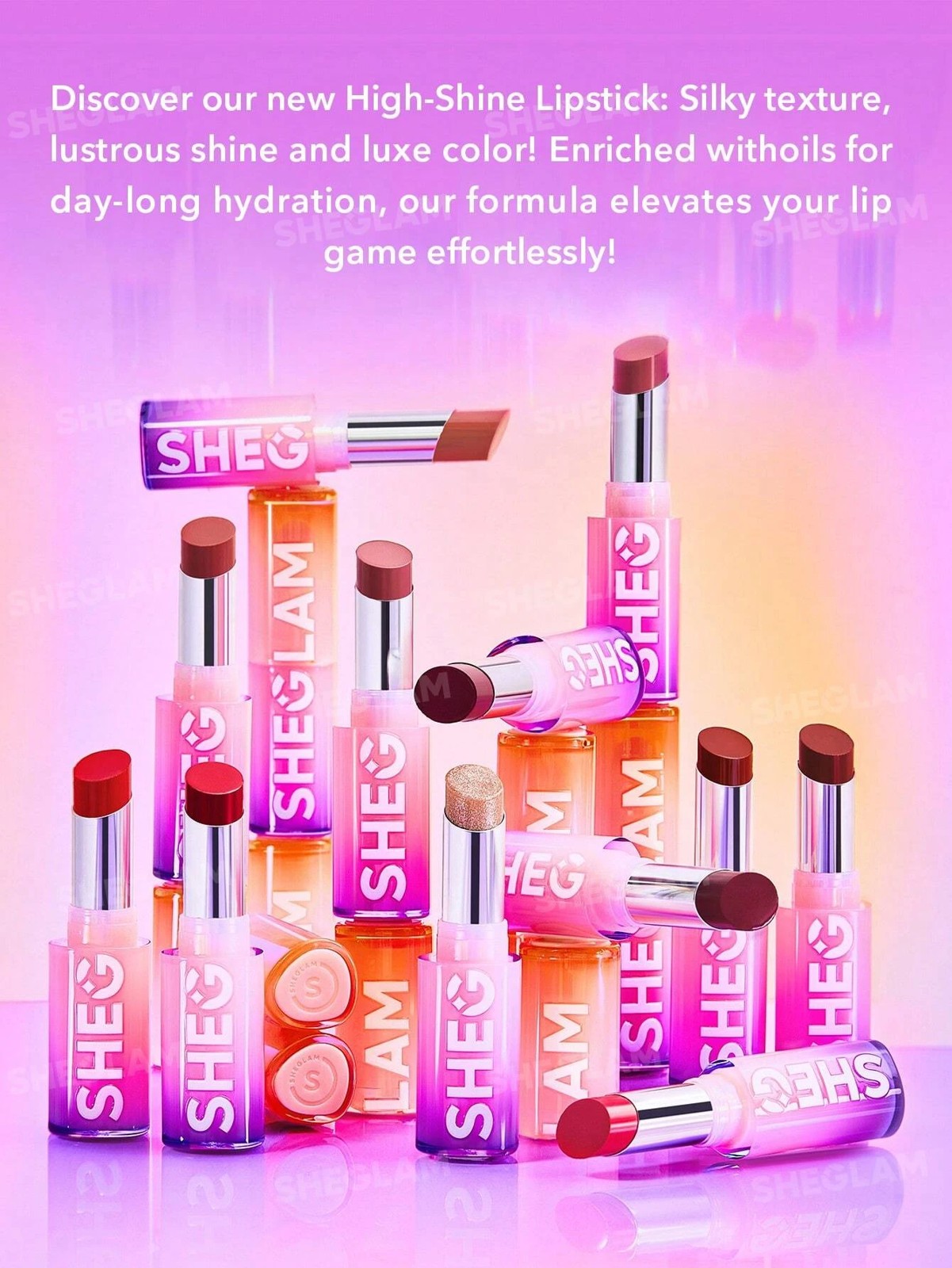SHEGLAM Mirror Kiss High-Shine Lipstick - High Key 3 of 6