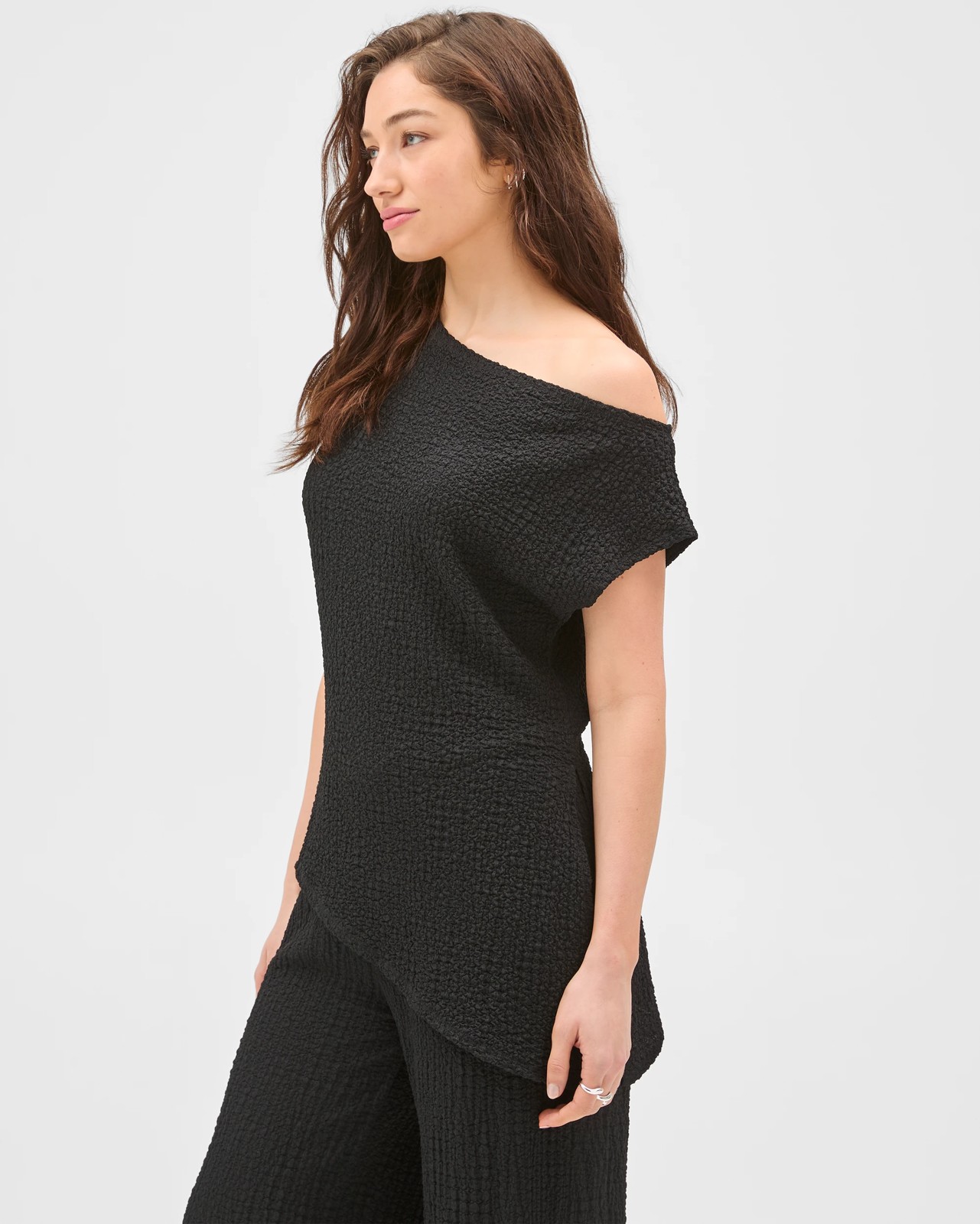 Lily Loves Textured Off Shoulder Top - Black 5 of 5