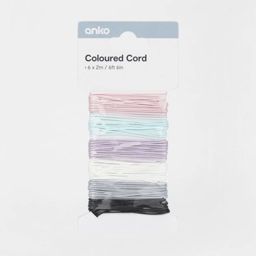 Coloured Cord, 6 Pack - Anko