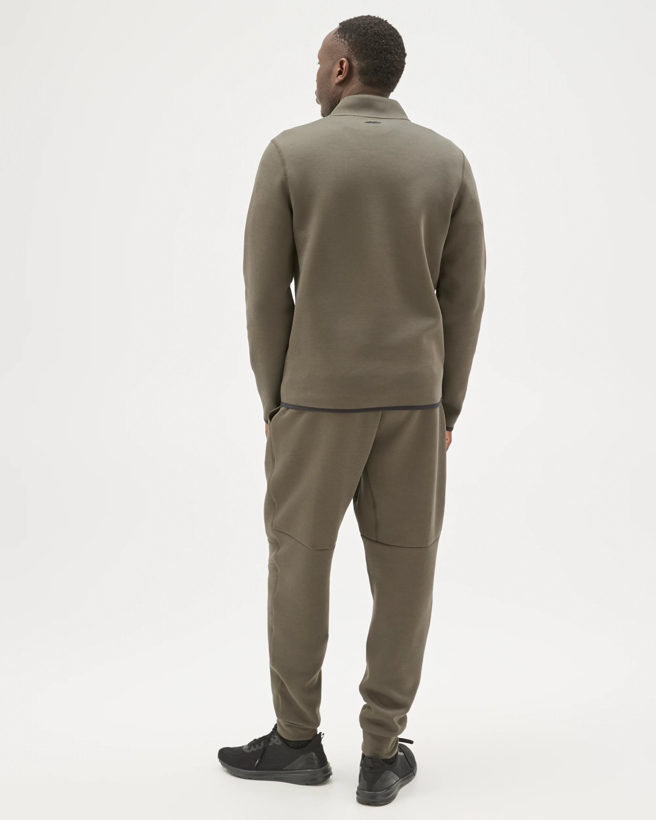 Active Australian Cotton Blend Tech Quarter Zip Jumper - Khaki 5 of 6