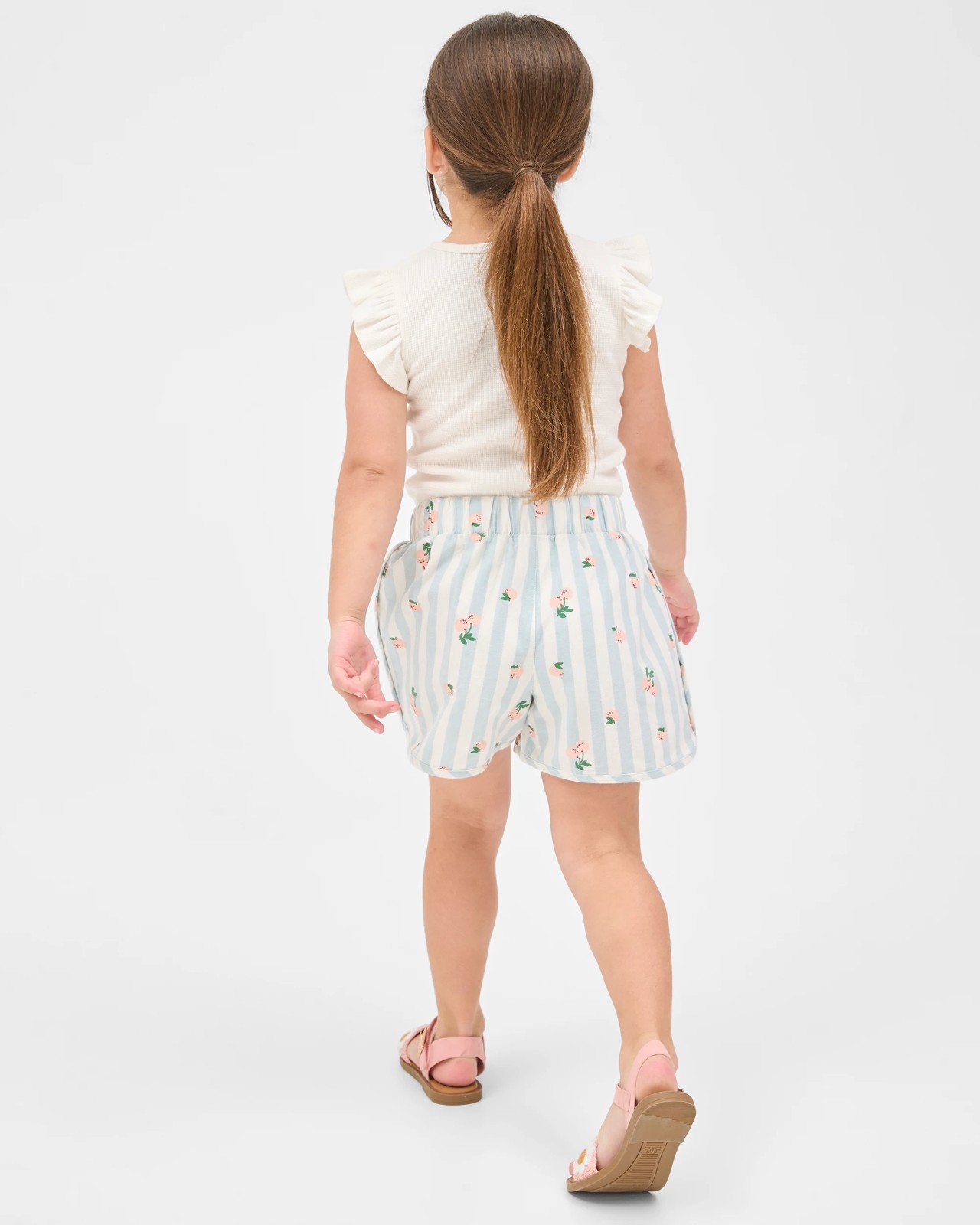 Dolphin Hem Woven Shorts - Blue / White Stripe 5 of 5