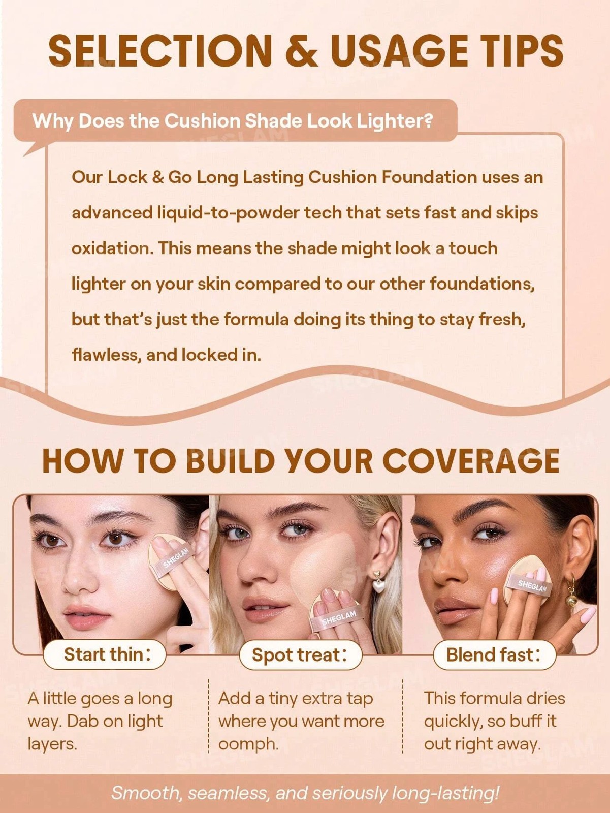 SHEGLAM Lock & Go Long-Lasting Cushion Foundation - Porcelain 6 of 6