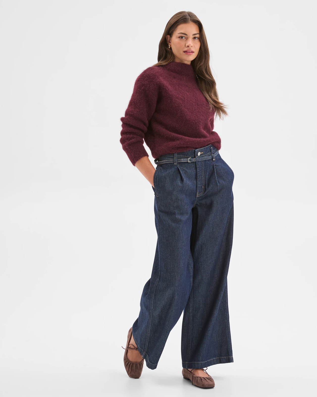 Petites Plush Knit Jumper - Pinot 3 of 6