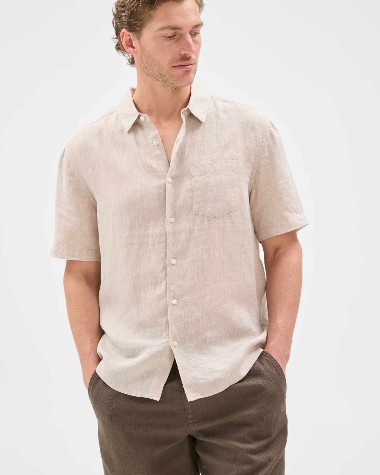 Australian Cotton Textured Shorts - Dark Olive 2 of 6