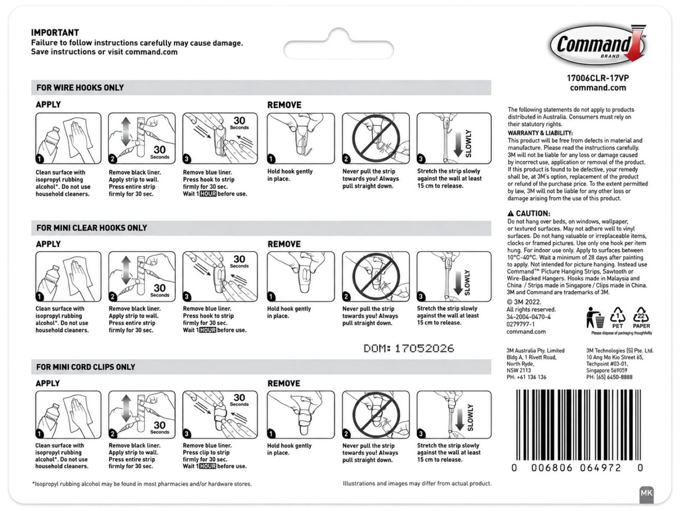 17 Pack 3M Command Mixed Hooks Value Pack 2 of 2