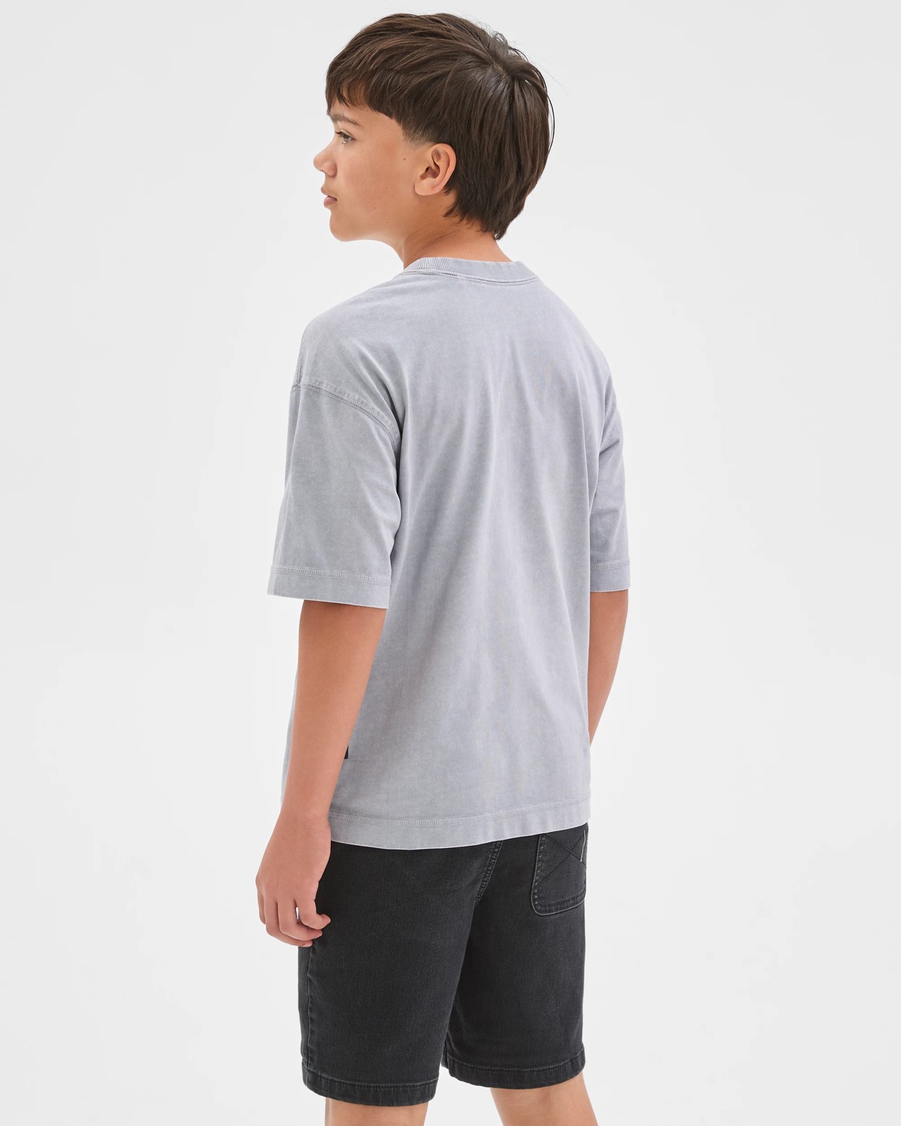 Australian Cotton Oversized Washed T-Shirt - Lilac Grey 4 of 6