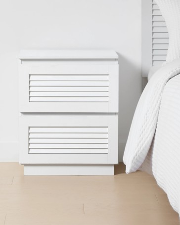 Anko Charlie 2 Drawer Bedside Table - White