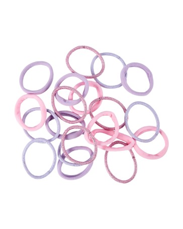 OXX Haircare 20 Piece Hair Elastics - Pink and Lilac