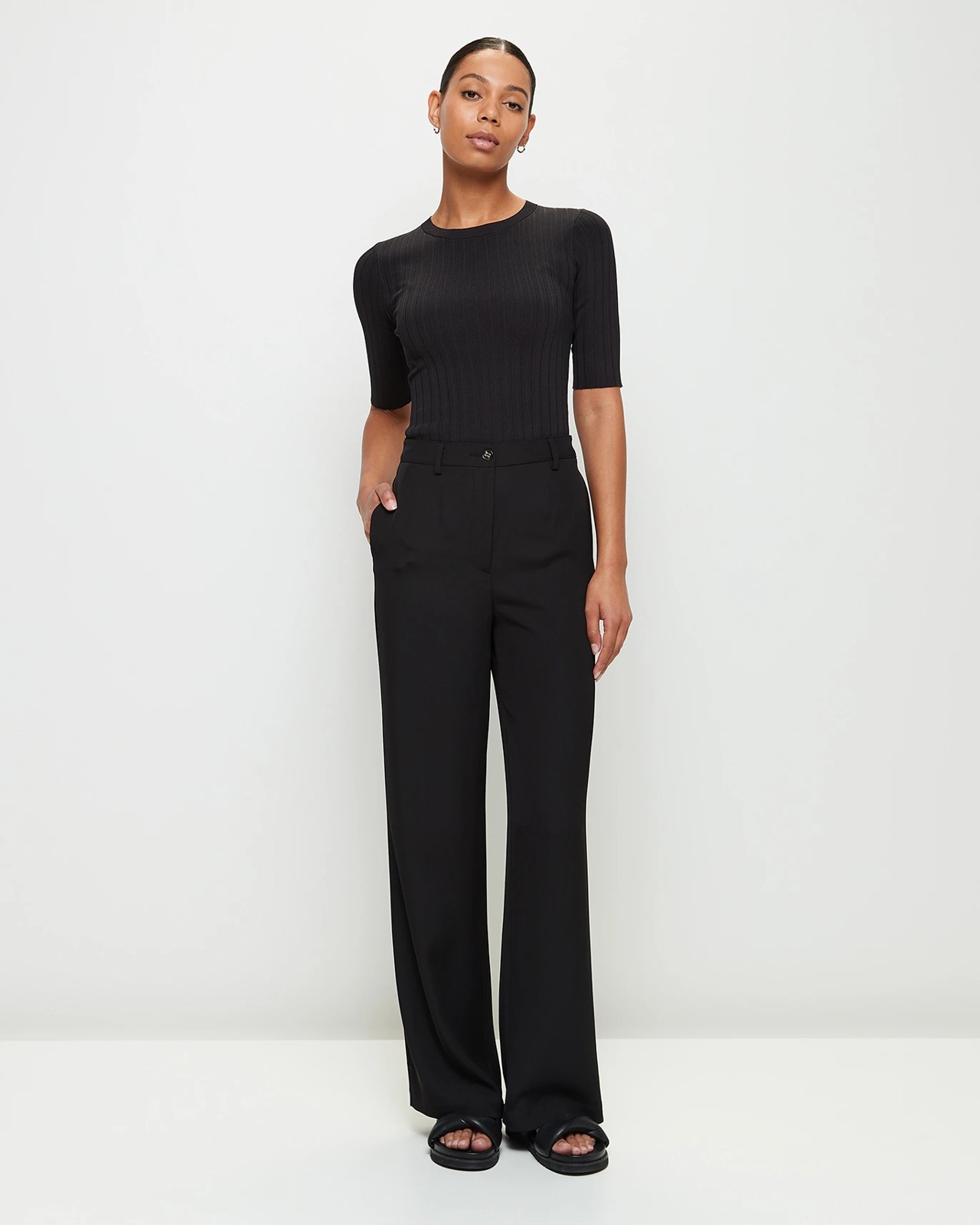 Fashion Boat Neck Rib Top - Preview 2 of 6