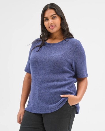 Plus Size Australian Cotton Blend Textured T-Shirt