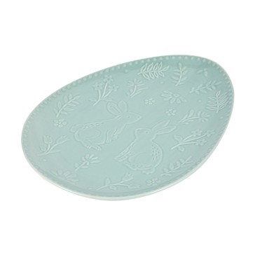 Green Embossed Easter Serving Plate - Anko