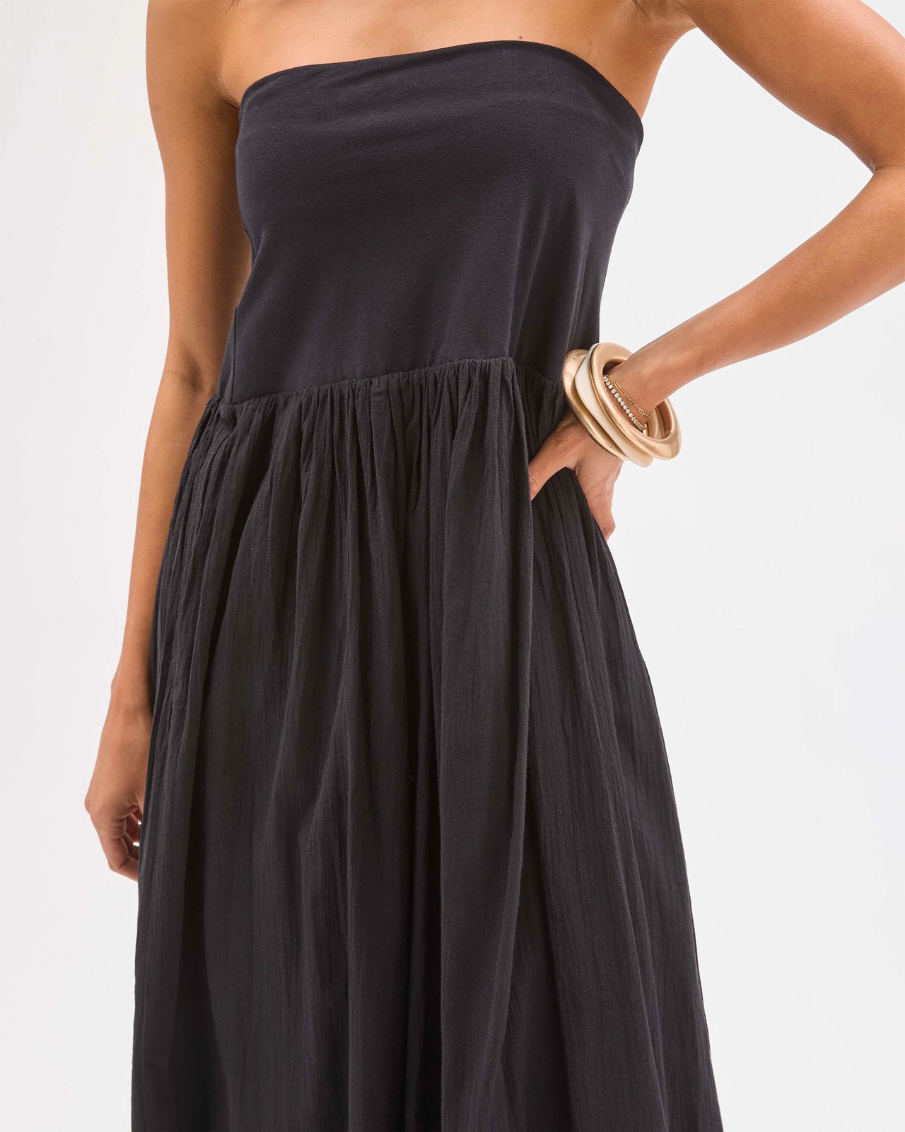 Lily Loves Australian Cotton 2-In-1 Midi Dress - Black 4 of 6